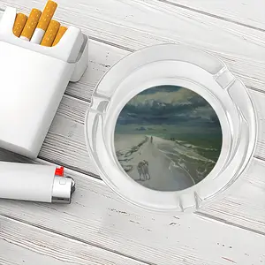 Storm By The Sea Glass Ashtray