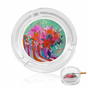 Lilies In A Vase Glass Ashtray