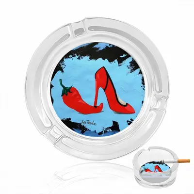 Under The Heel - Erotic Women Girl Feminism Glass Ashtray