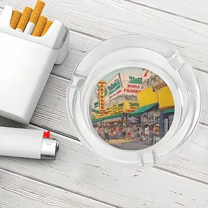 Nathans Of Coney Island New York City Glass Ashtray