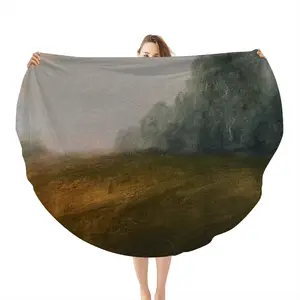 Atmospheric Landscape Flannel Blanket (Round)