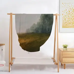 Atmospheric Landscape Flannel Blanket (Round)