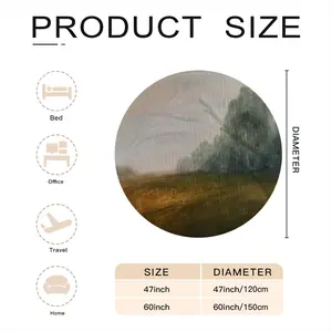 Atmospheric Landscape Flannel Blanket (Round)