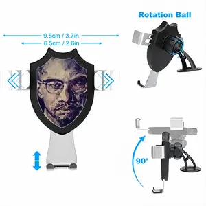 Malcolm X Portrait Car Phone Mount Holder