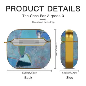 Blue And Turquoise Airpods 3 Case (Hard Shell, Golden)