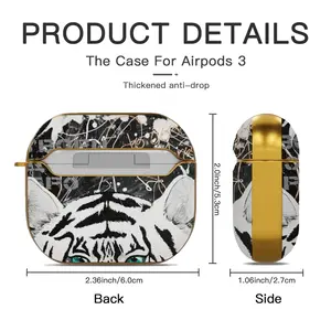 Do Good Bro Animals Tiger Street Art Airpods 3 Case (Hard Shell, Golden)