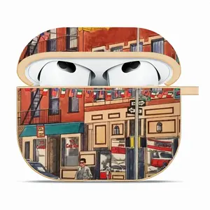 Cafe Roma Little Italy New York City Airpods 3 Case (Hard Shell, Golden)