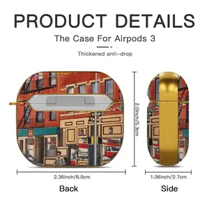 Cafe Roma Little Italy New York City Airpods 3 Case (Hard Shell, Golden)