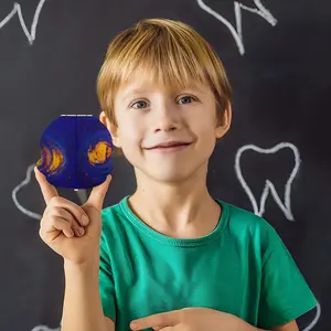 Centrifugal Blue Circles Attached Yellow Children's Teeth Box