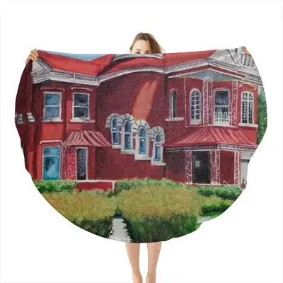 Fremont Mansion Flannel Blanket (Round)