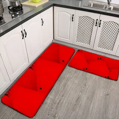 Deep Red (Decomposition) Kitchen Floor Mats (Multi-Size)