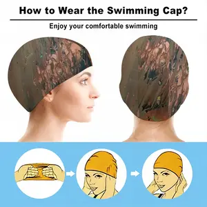 Bronze Abstraction Swimming Cap