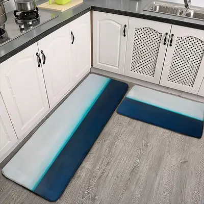 Charcoal White Teal Series 3 Kitchen Floor Mats (Multi-Size)