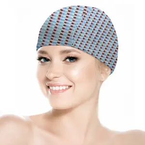 Caput Mortuum Light Blue Swimming Cap