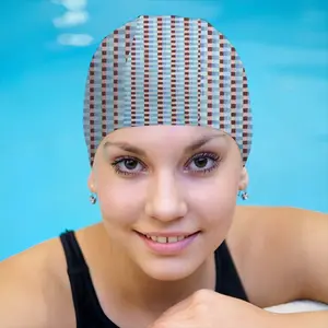 Caput Mortuum Light Blue Swimming Cap