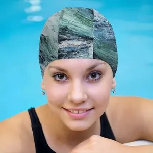 Dancing With Waves Swimming Cap