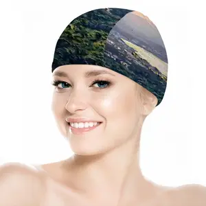 Sunset In Crete Greece Swimming Cap