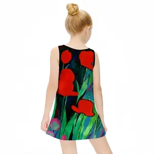 Red Tulips Children's Sleeveless Dress