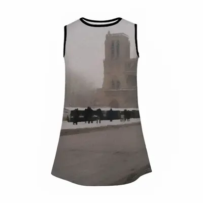 Notre Dame Of Paris From Quai St Michel Children's Sleeveless Dress