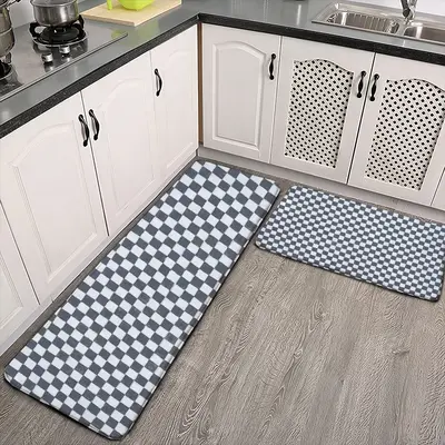 Black-And-White Kitchen Floor Mats (Multi-Size)