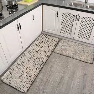 Black On Gold Kitchen Floor Mats (Multi-Size)