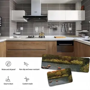 Boats In Central Park Kitchen Floor Mats (Multi-Size)