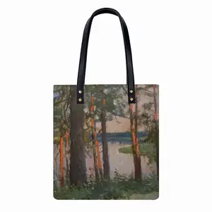 Pine Trees Evening Leather Shoulder Bag