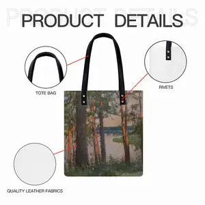 Pine Trees Evening Leather Shoulder Bag