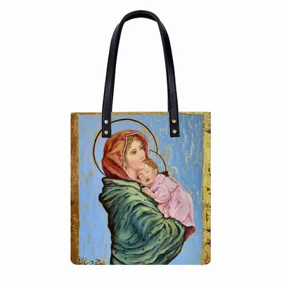 Godmother And Her Son Leather Shoulder Bag