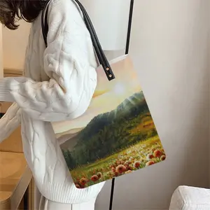 Field Of Poppies Leather Shoulder Bag