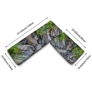 Oil Landscape Rocky Gorge With Rough River Kitchen Floor Mats (Multi-Size)