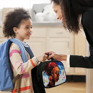 Woman With Kente Earing Portable Meal Package