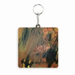 Bronze Abstraction MDF Square Keychain