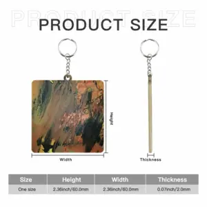 Bronze Abstraction MDF Square Keychain