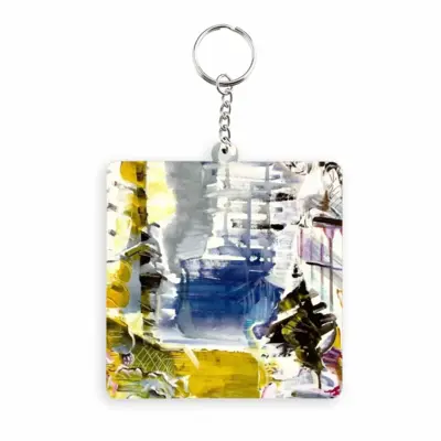 At The Pier MDF Square Keychain