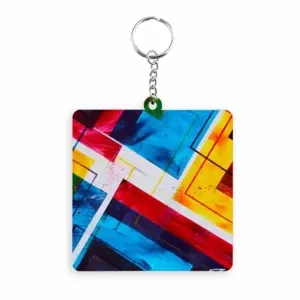 The Grexit MDF Square Keychain