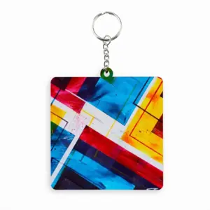 The Grexit MDF Square Keychain