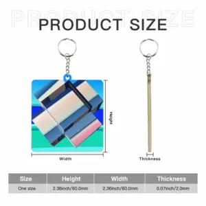 Cerf-Volant (Kite) MDF Square Keychain