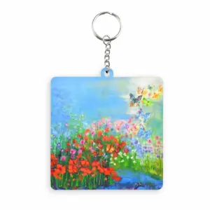 Butterflies Are Free Ii MDF Square Keychain