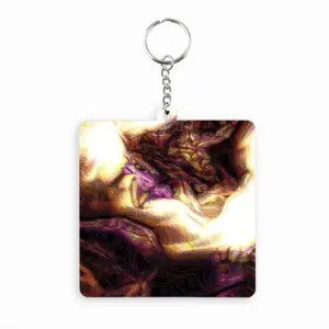 Fire Dragon MDF Square Keychain