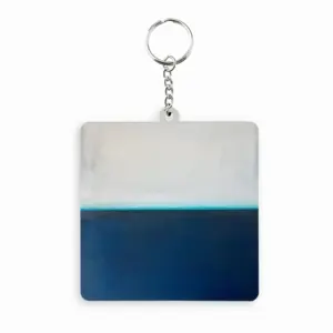 Charcoal White Teal Series 3 MDF Square Keychain