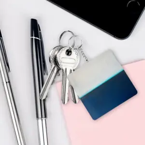 Charcoal White Teal Series 3 MDF Square Keychain