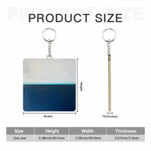 Charcoal White Teal Series 3 MDF Square Keychain