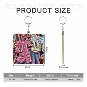 How To Party In Africa #003 MDF Square Keychain