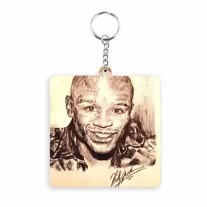 Floyd Mayweather Jr Portrait MDF Square Keychain