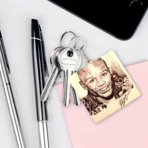 Floyd Mayweather Jr Portrait MDF Square Keychain