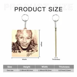 Floyd Mayweather Jr Portrait MDF Square Keychain