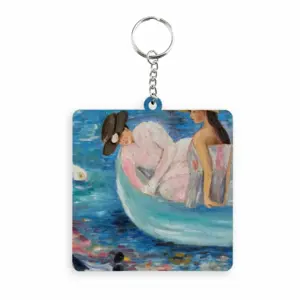 Two Ladies MDF Square Keychain