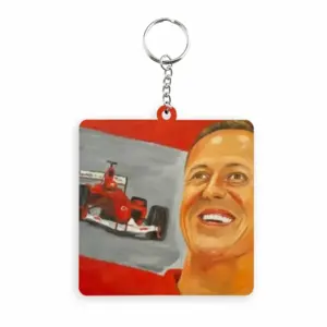 Michael MDF Square Keychain