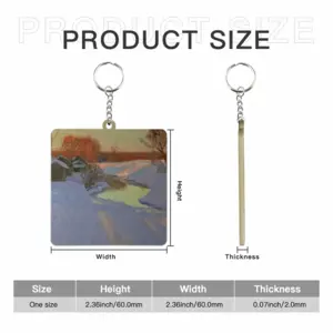 Evening Light MDF Square Keychain